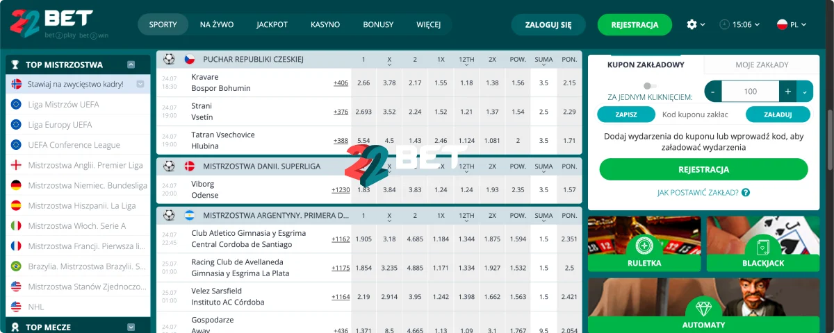 22Bet Cotygodniowe Promocje Bukmacherskie 22Bet Cotygodniowe Promocje Bukmacherskie